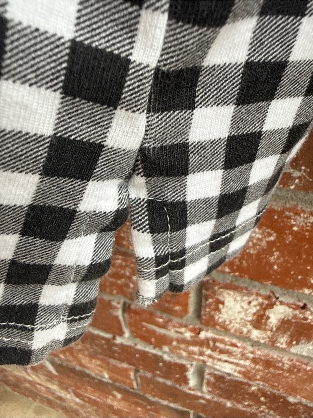 Chaps Black & White Gingham Henley Shirt - Picture 4 of 6